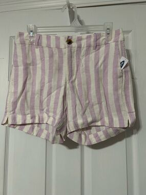Old Navy Lavender and Cream Striped Women's Shorts